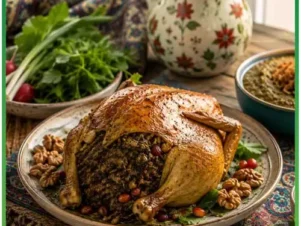 طرز تهیه مرغ شکم پر شمالی اصل