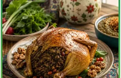 طرز تهیه مرغ شکم پر شمالی اصل