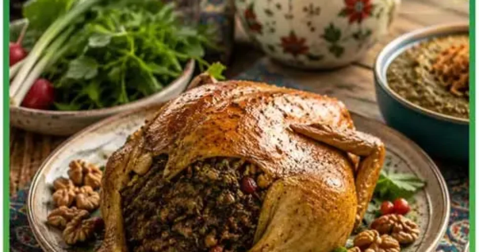 طرز تهیه مرغ شکم پر شمالی اصل